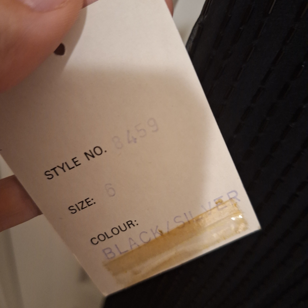 Alcye Designs / Black Maxi Dress with Silver Sequin Yoke / Size 6 - Picture 8 of 15